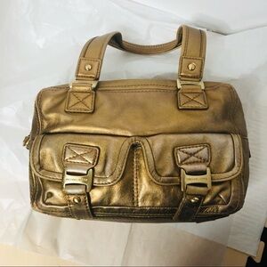 Michael Michael Kors sunburst gold/brass satchel